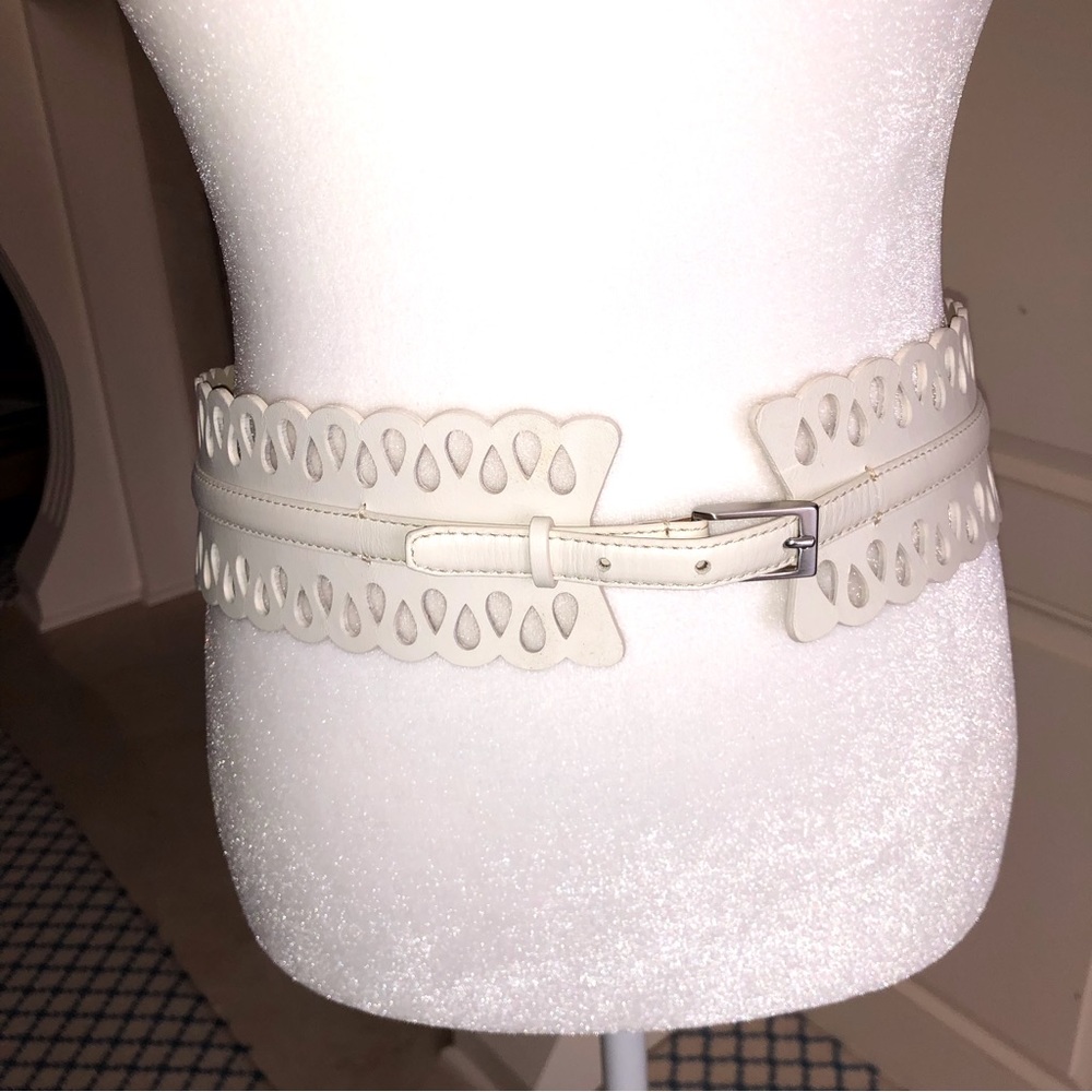 Worth Collection Wide Ivory Off White Corset Belt Size M